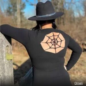 Sourpuss Black Spider Web Midi Dress